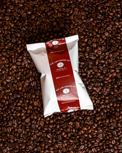 A frac pack of ground Costa Rican Tarrazu coffee that brews a delicious bright and flavorful coffee.