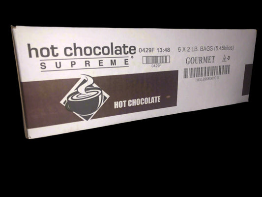 A box of 12lb of  powdered Hot Chocolate.