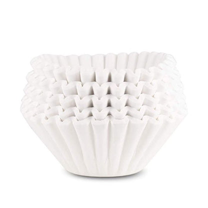 A stack of Coffee Filters 15x5 size for bulk batch brewing.